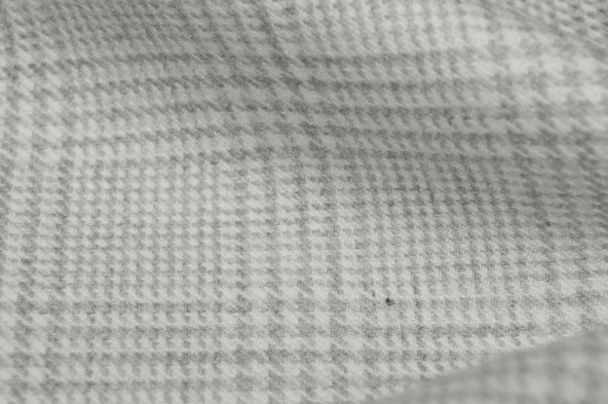 TESSUTO FLANELLA MISTO CASHMERE PRINCIPE DI GALLES GRIGIO CHIARO
