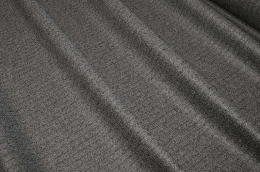 TESSUTO FLANELLA PURA LANA GESSATO GRIGIO ADESIVATO