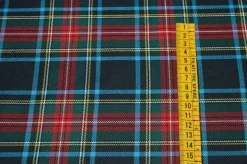 TESSUTO FLANELLA PURO COTONE TARTAN RIGA ROSSA