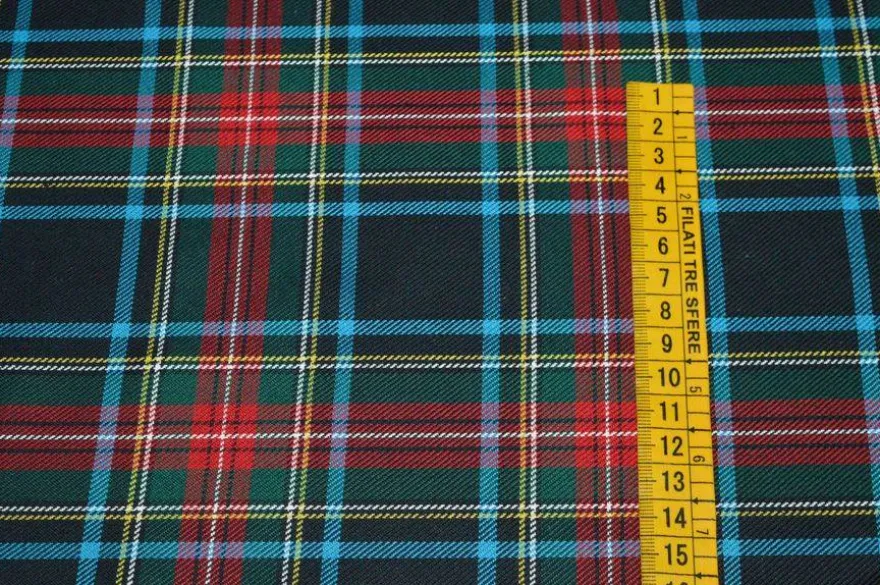 TESSUTO FLANELLA PURO COTONE TARTAN RIGA ROSSA
