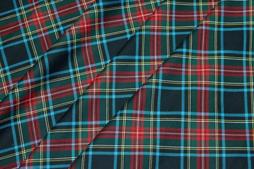 TESSUTO FLANELLA PURO COTONE TARTAN RIGA ROSSA