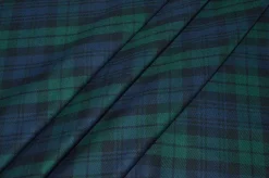 TESSUTO FLANELLA PURO COTONE TARTAN VERDE BLU
