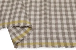 TESSUTO FLANELLA PURO COTONE SCACCO BIANCO BEIGE