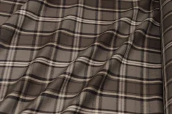 TESSUTO FLANELLA PURO COTONE TARTAN TORTORA