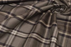 TESSUTO FLANELLA PURO COTONE TARTAN TORTORA