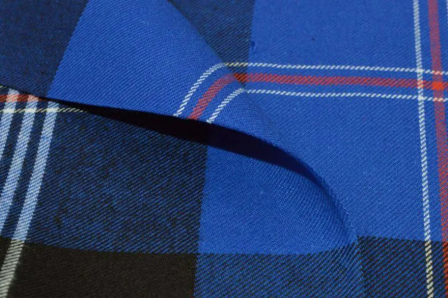 TESSUTO FLANELLA PURO COTONE TARTAN BLU