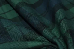TESSUTO FLANELLA PURO COTONE TARTAN BLU E VERDE
