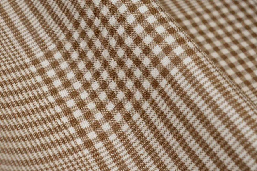 TESSUTO FLANELLINA PURA LANA PRINCIPE DI GALLES BEIGE