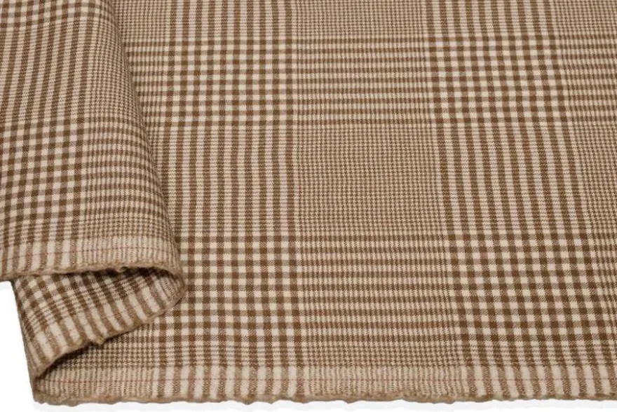 TESSUTO FLANELLINA PURA LANA PRINCIPE DI GALLES BEIGE