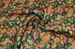 TESSUTO FODERA FANTASIA FLOREALE ARANCIO