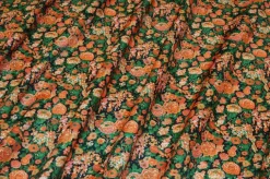 TESSUTO FODERA FANTASIA FLOREALE ARANCIO