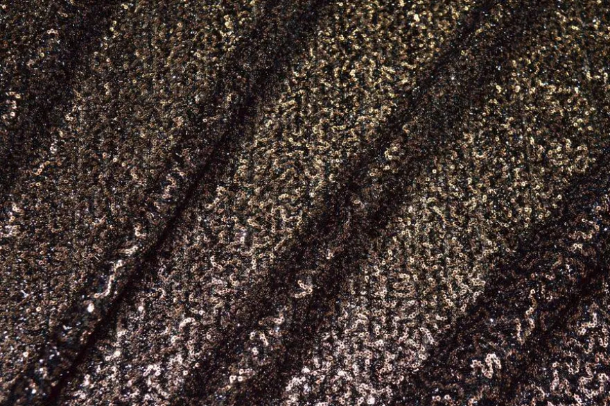TESSUTO FONDO LUREX CON PAILLETTES CUCITE COLOR RAME