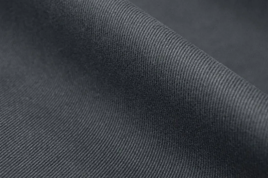 TESSUTO GABARDINE COTONE MISTO CASHMERE MANO PESCA GRIGIO SCURO