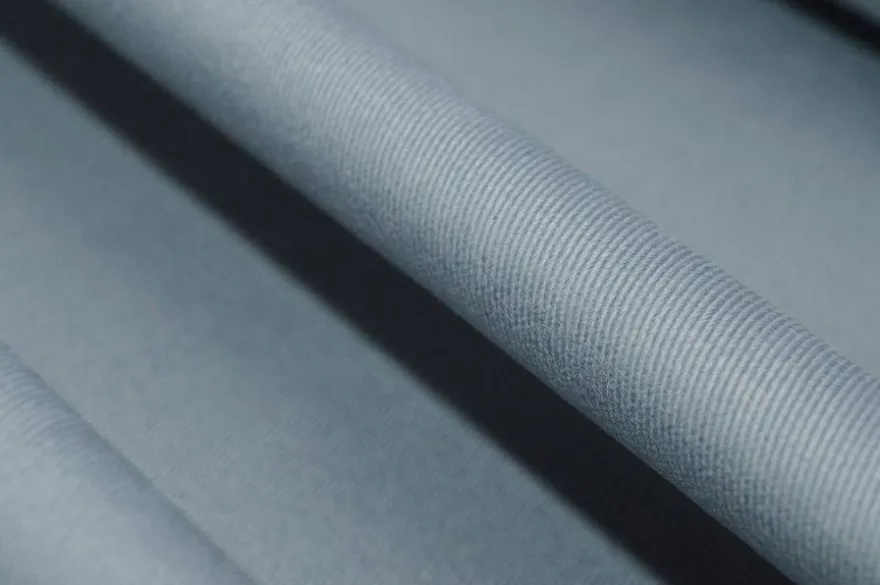 TESSUTO GABARDINE COTONE MISTO CASHMERE MANO PESCA AVIO