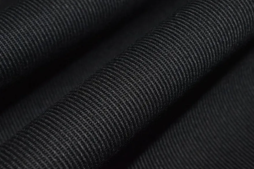 TESSUTO GABARDINE COTONE STRETCH ROBUSTO NERO