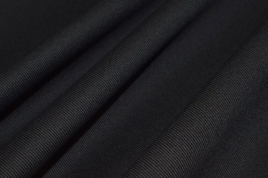 TESSUTO GABARDINE COTONE STRETCH ROBUSTO NERO