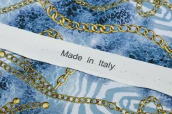TESSUTO GABARDINE ELASTICIZZATO FANTASIA ANIMALIER AVIO