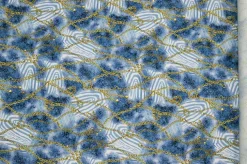 TESSUTO GABARDINE ELASTICIZZATO FANTASIA ANIMALIER AVIO