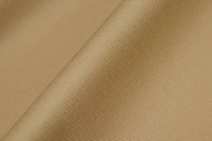 TESSUTO GABARDINE PURO COTONE BEIGE CALDO