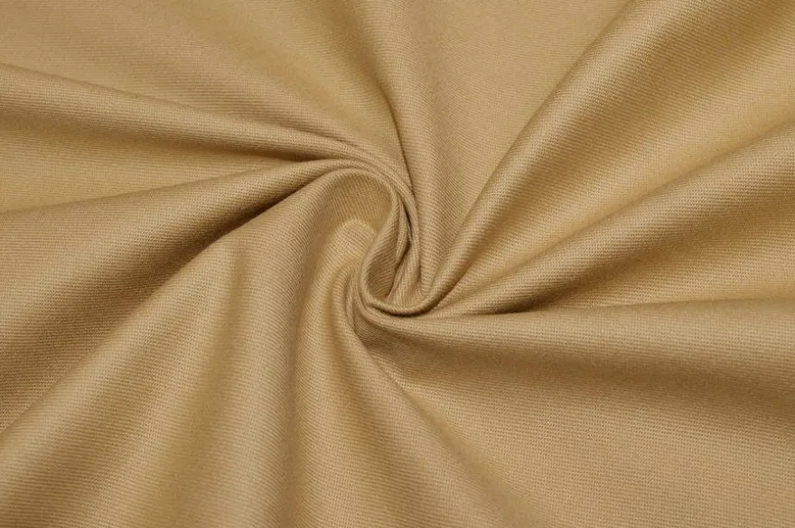 TESSUTO GABARDINE PURO COTONE BEIGE CALDO