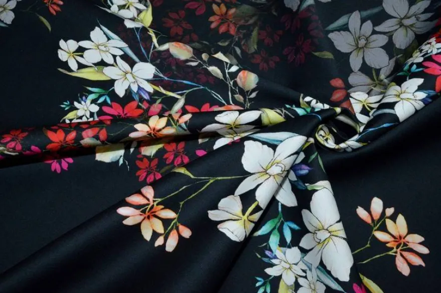 TESSUTO GABARDINE STREATCH FANTASIA FLOREALE 581