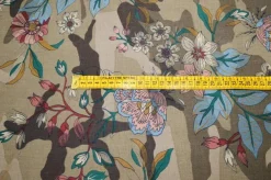 TESSUTO GABARDINE STRETCH FANTASIA FLOREALE MIMETICO