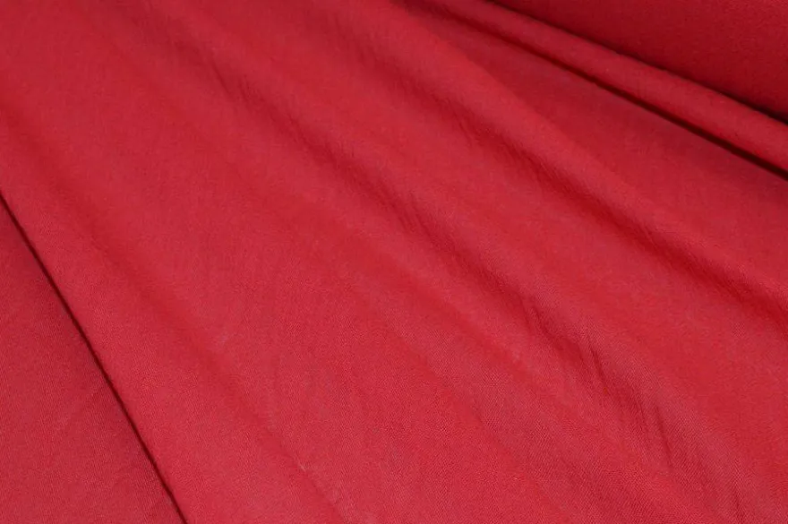TESSUTO GARZA STROPICCIATO PURO COTONE ROSSO