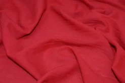 TESSUTO GARZA STROPICCIATO PURO COTONE ROSSO