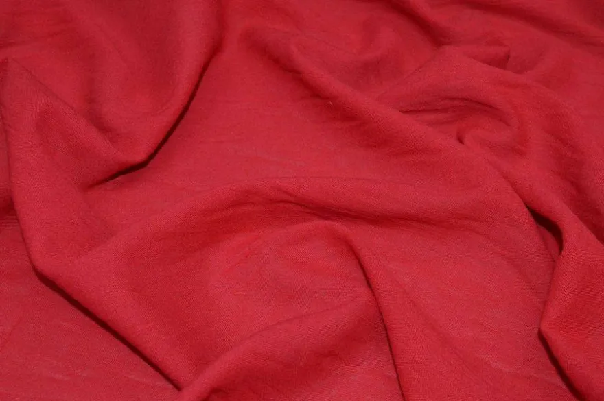 TESSUTO GARZA STROPICCIATO PURO COTONE ROSSO