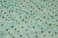 TESSUTO GEORGETTE POIS VERDE ACQUA
