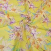 TESSUTO GEORGETTE SETA STRETCH MOTIVO FLOREALE GIALLO