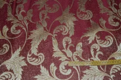 TESSUTO JACQUARD LUREX BORDEAUX/ORO