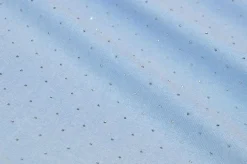 TESSUTO JEANS CON APPLICAZIONI STRASS