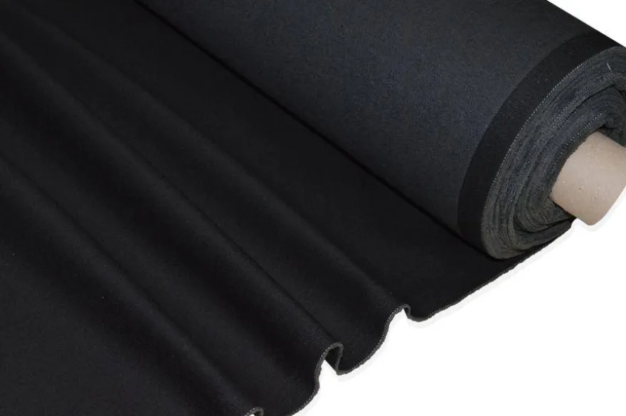 TESSUTO JEANS IN COTONE ELASTICIZZATO NERO