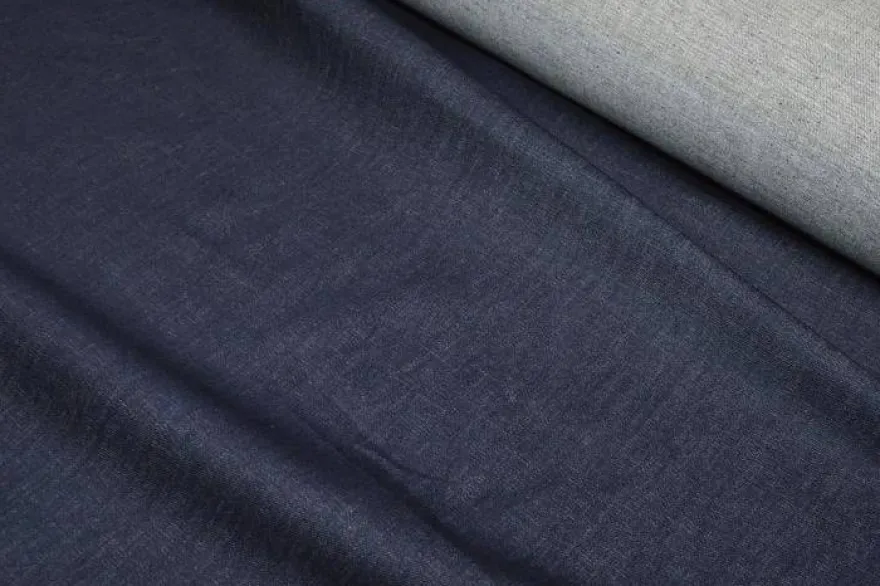 TESSUTO JEANS PURO COTONE STRETCH NON TRATTATO BLU