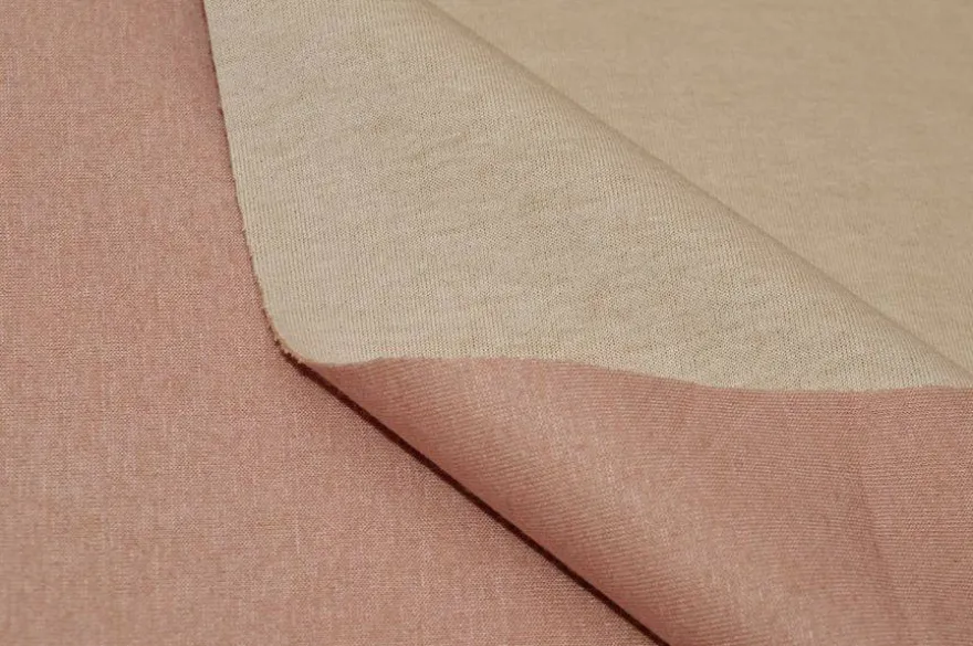 TESSUTO JERSEY IN VISCOSA DOUBLE ROSA E BEIGE