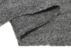 TESSUTO JERSEY LANA EFFETTO BOUCLE GRIGIO MELANGE