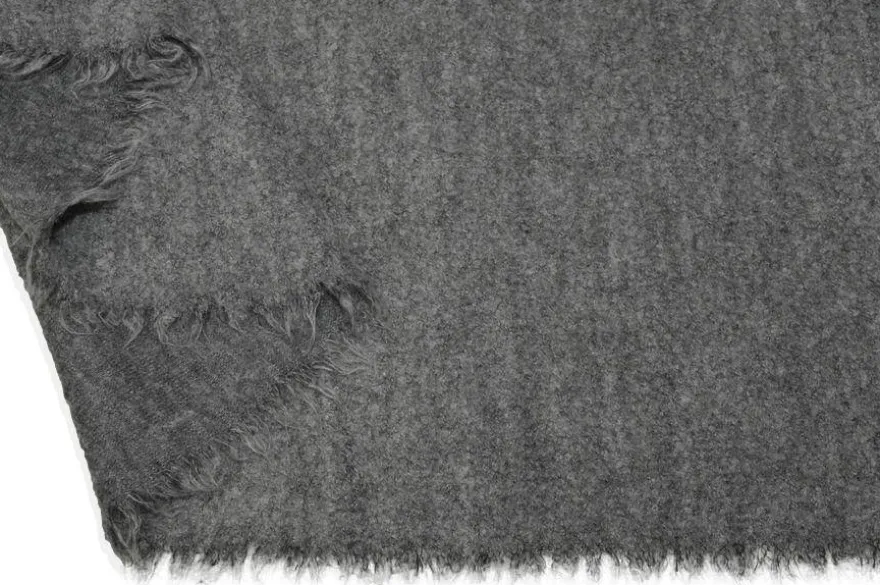 TESSUTO JERSEY LANA EFFETTO BOUCLE GRIGIO MELANGE