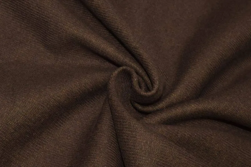 TESSUTO JERSEY MISTO LANA COTONE SENAPE MARRONE