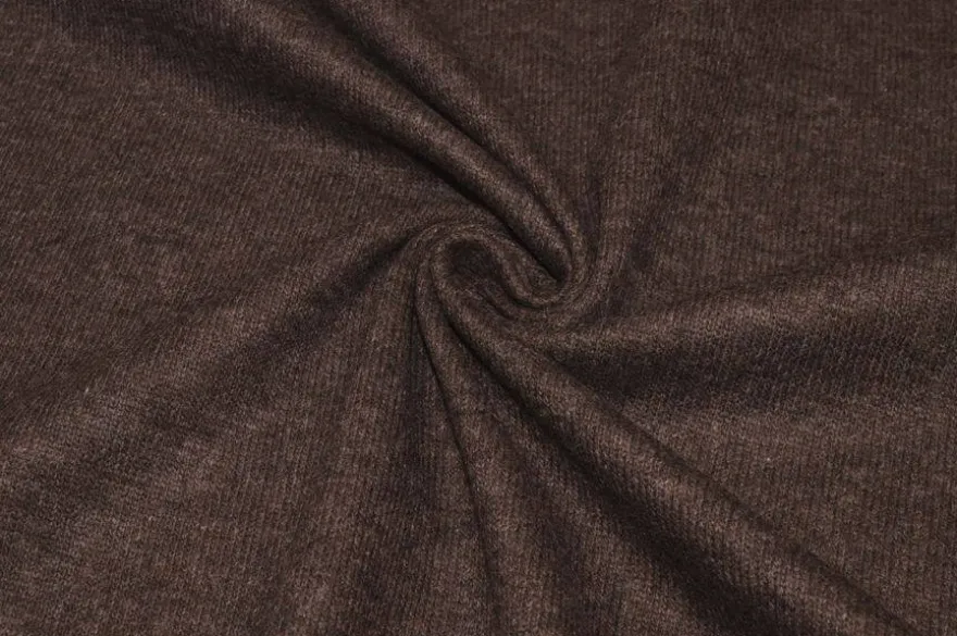 TESSUTO JERSEY MISTO LANA COTONE MARRONE BEIGE