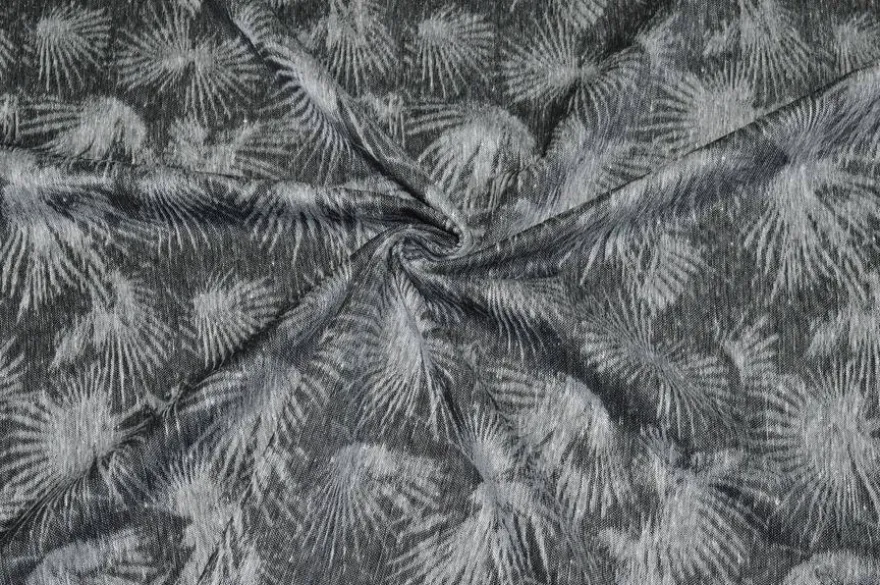 TESSUTO JERSEY MISTO LINO COTONE FANTASIA GRIGIA