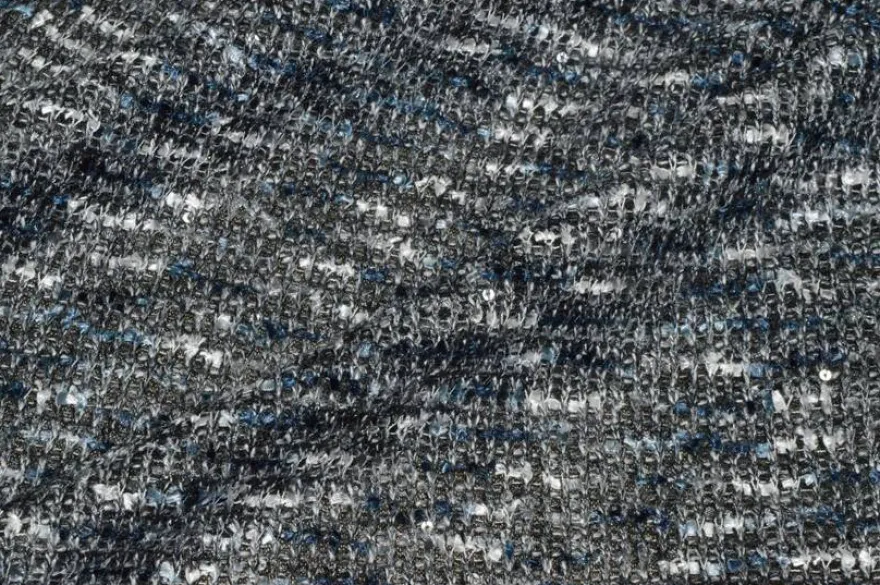 TESSUTO JERSEY TRAMA EFFETTO CHANEL GRIGIO BLU
