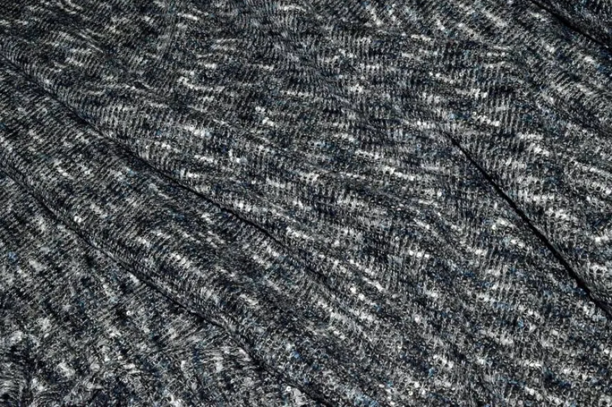 TESSUTO JERSEY TRAMA EFFETTO CHANEL GRIGIO ROSA
