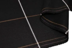 TESSUTO LANA STRETCH FINESTRATO NERO