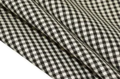 TESSUTO LANA STRETCH QUADRETTO BIANCO NERO