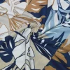 TESSUTO LINO E COTONE FANTASIA TROPICAL BLU