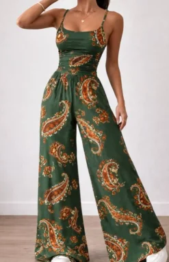TESSUTO LYCRA BIELASTICA FANTASIA CASHMERE ARANCIO E VERDE