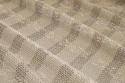 TESSUTO MAGLIA IN LINO E COTONE EFFETTO RETE SCACCO BEIGE
