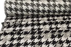 TESSUTO MAGLIA MISTO LANA PIED DE POULE BIANCO E NERO