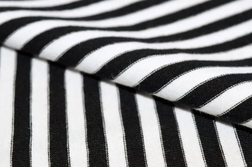 TESSUTO MAGLINA COTONE RIGHINO BIANCO NERO
